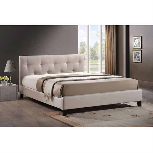 Full size Modern Platform Bed with Tufted Headboard
