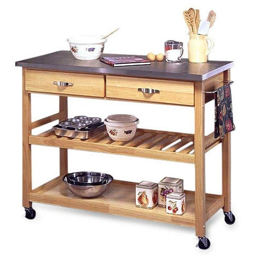 Kitchen Cart with Stainless Steel Top