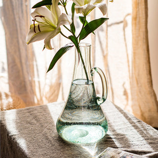 Bubble Glass Kettle Vase 13" Tall