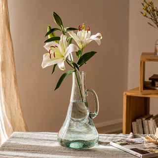 Bubble Glass Kettle Vase 13" Tall