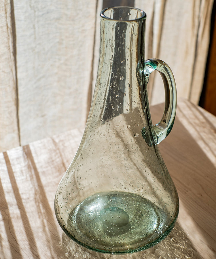 Bubble Glass Kettle Vase 13" Tall