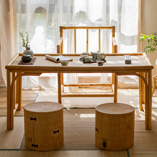 Pine Wood Pedestal Side Table