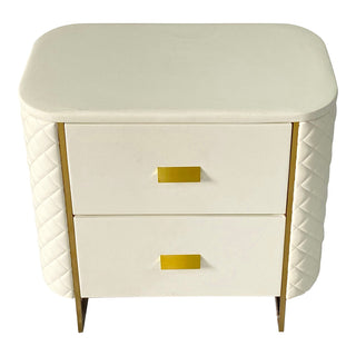 White and Gold End Table