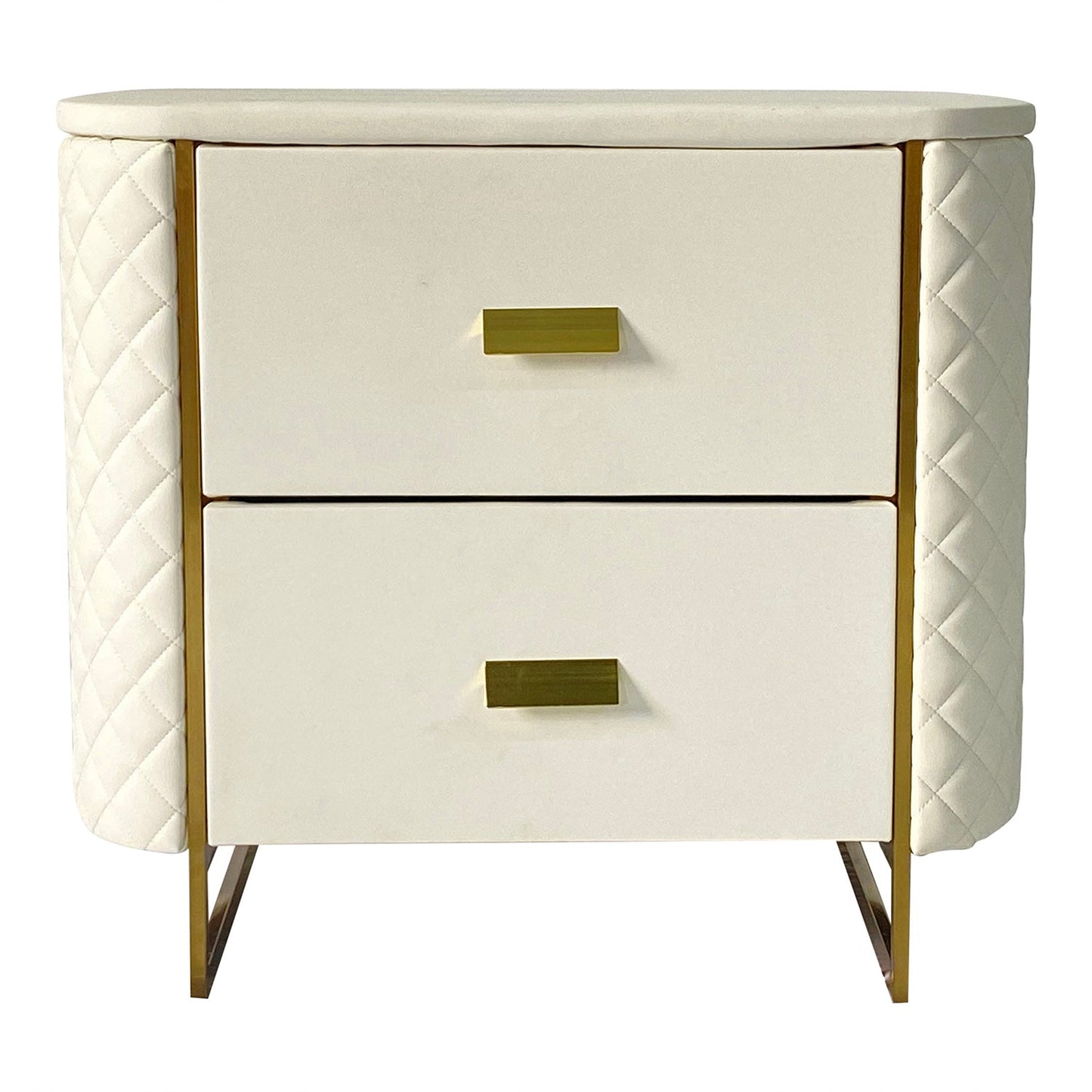 White and Gold End Table