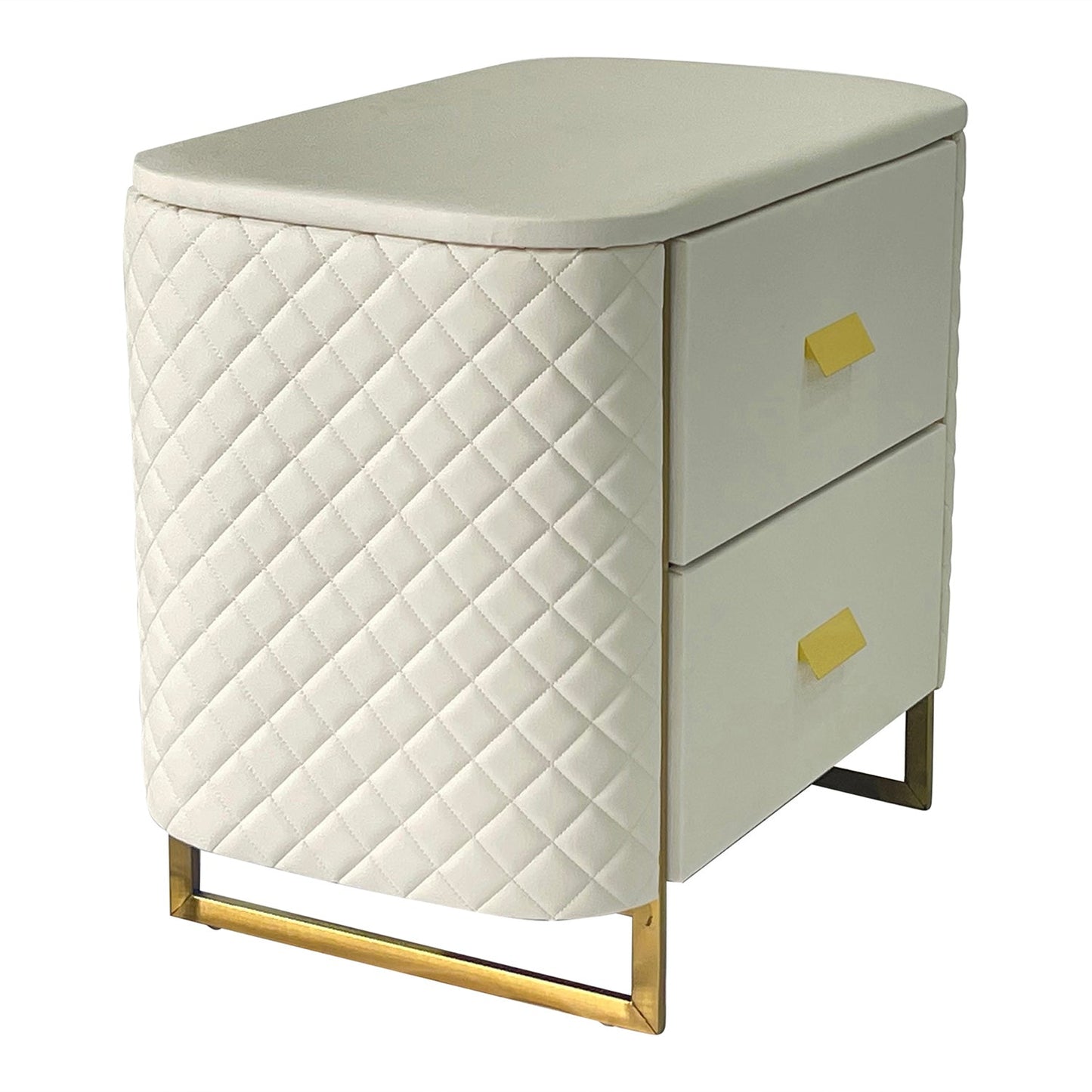 White and Gold End Table