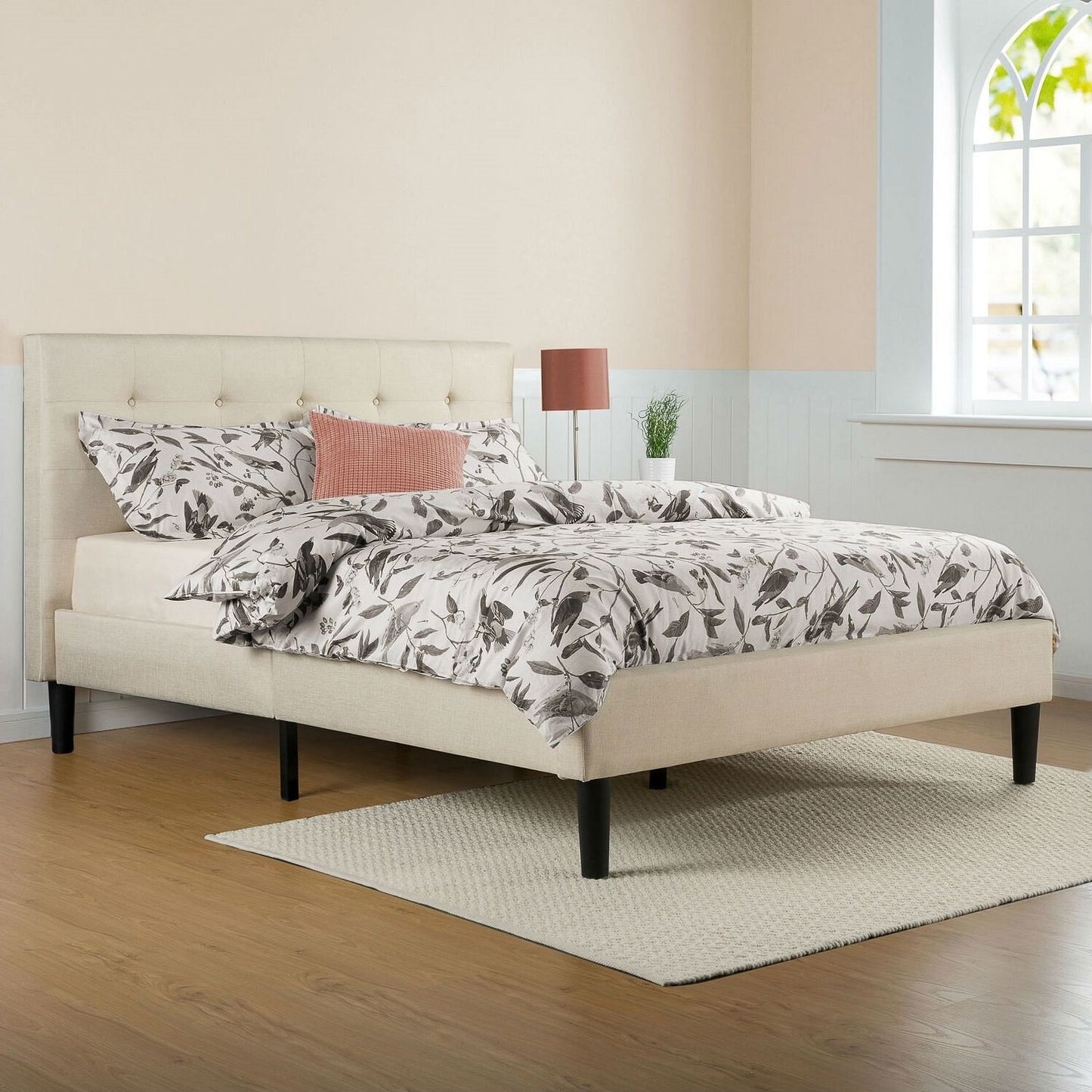Queen Upholstered Platform Frame with Headboard