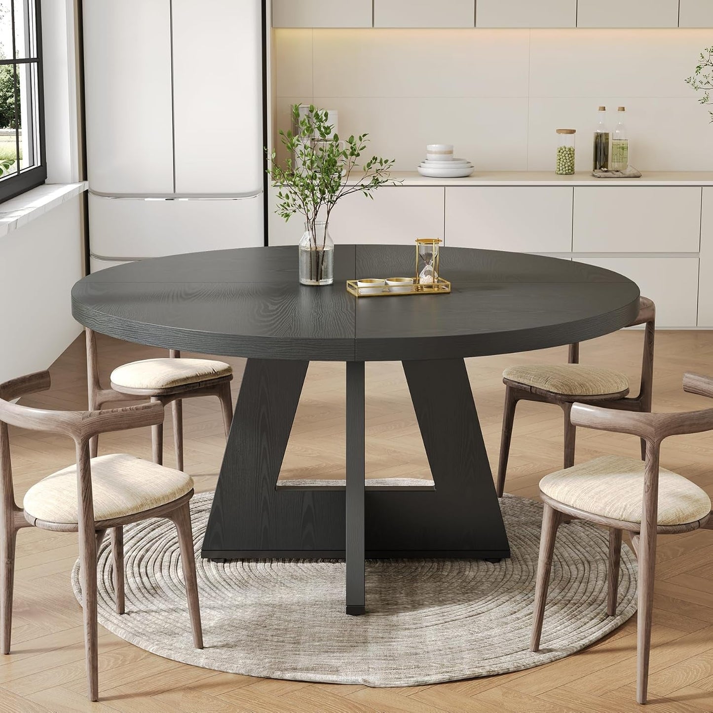 Black 47 Inch Round Dining Table
