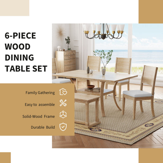 Charmed 6-Piece Wood Dining Table Set