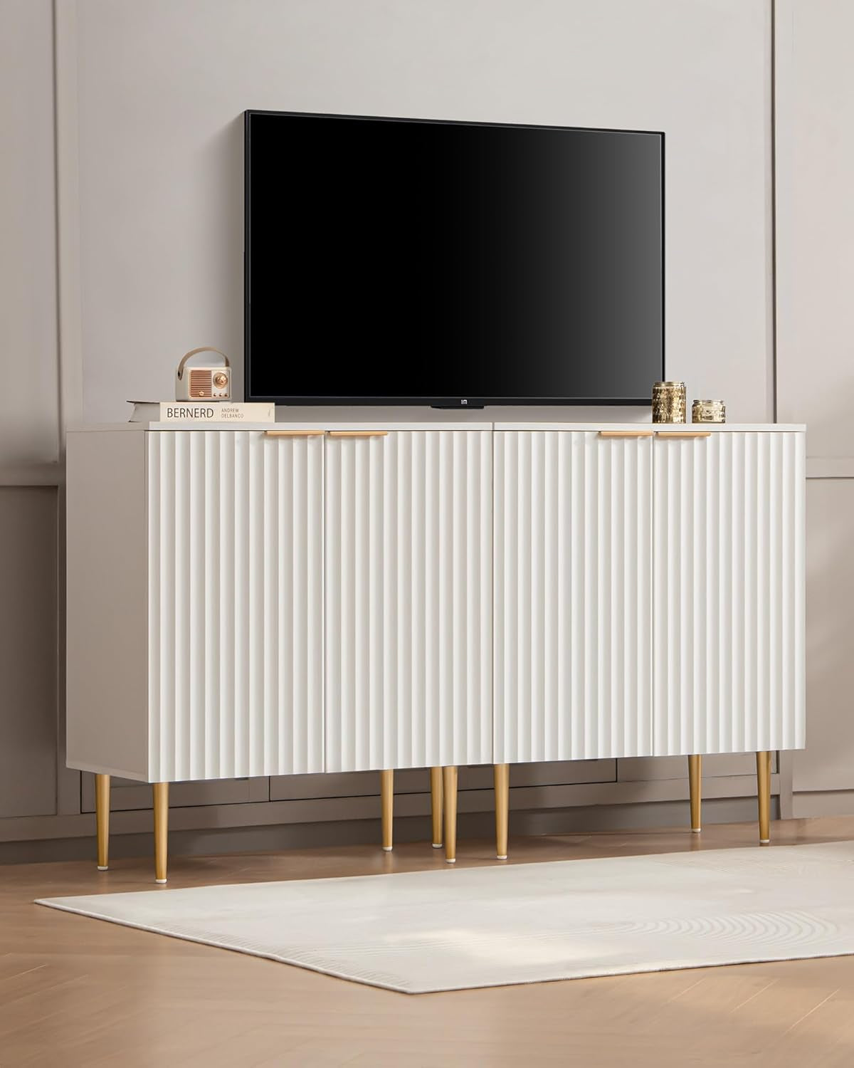 Fluted White Sideboard - Set of 2