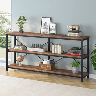 Sleek Sofa Table with Storage Shelves