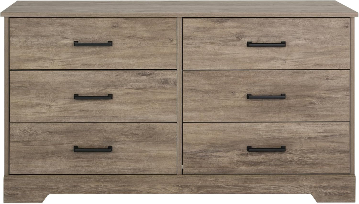 Rustic Ridge Farmhouse 6-Drawer Double Dresser
