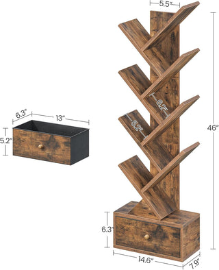 Wooden decorative item with dimensions on a white background