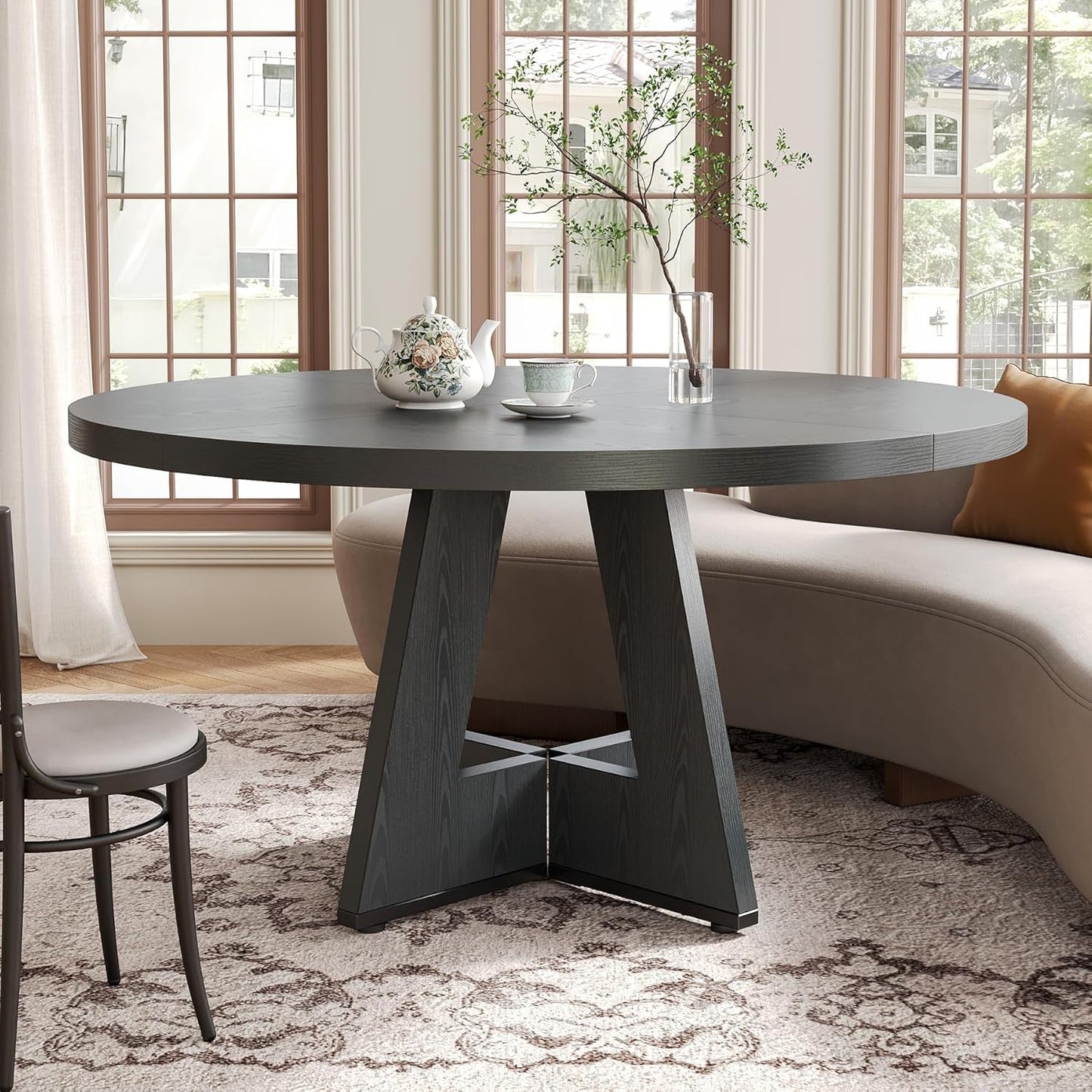 Black 47 Inch Round Dining Table