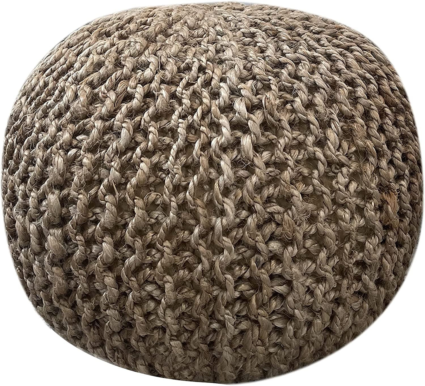 Natural Jute Braided Pouf