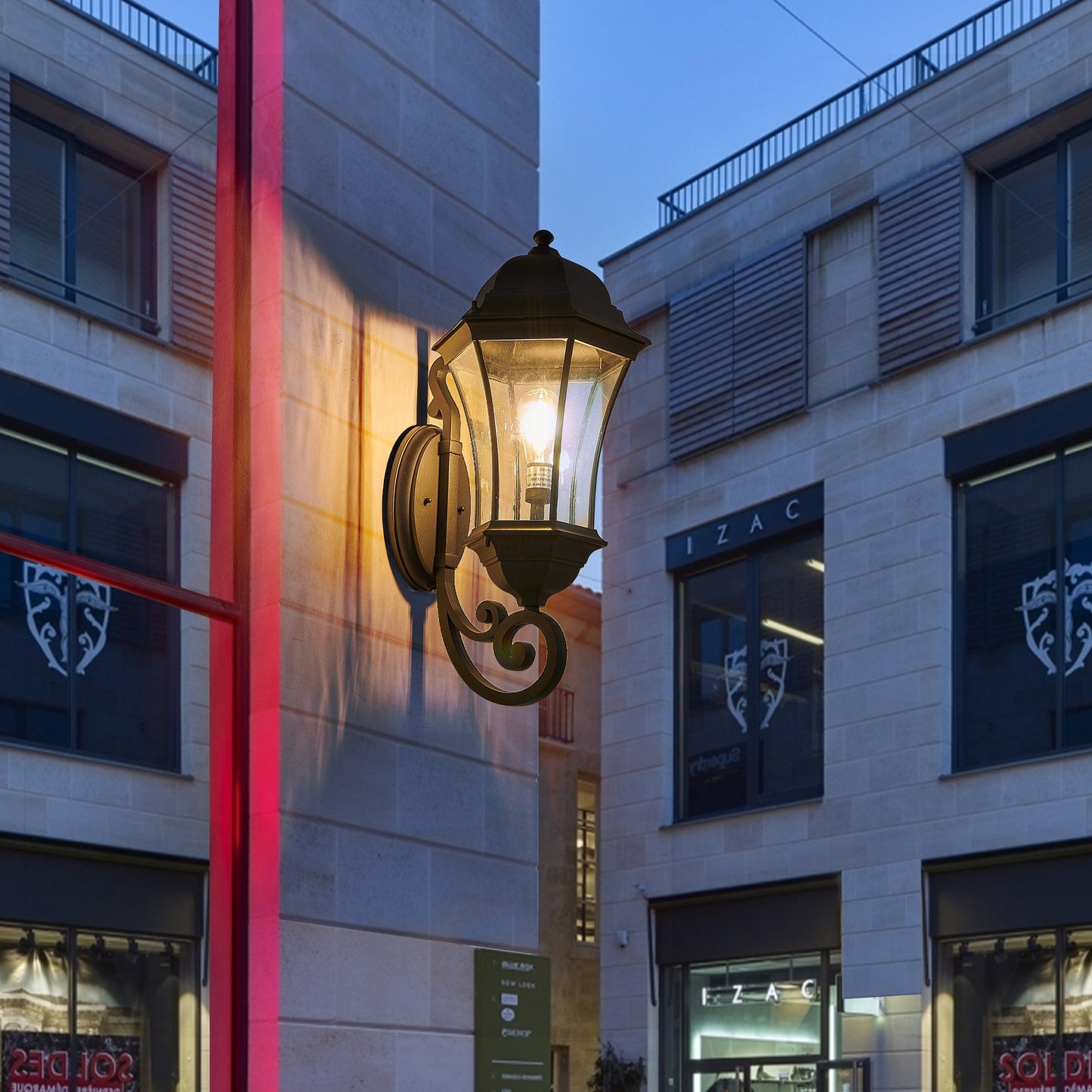 Black Outdoor Wall Lantern with Dusk to Dawn Sensor