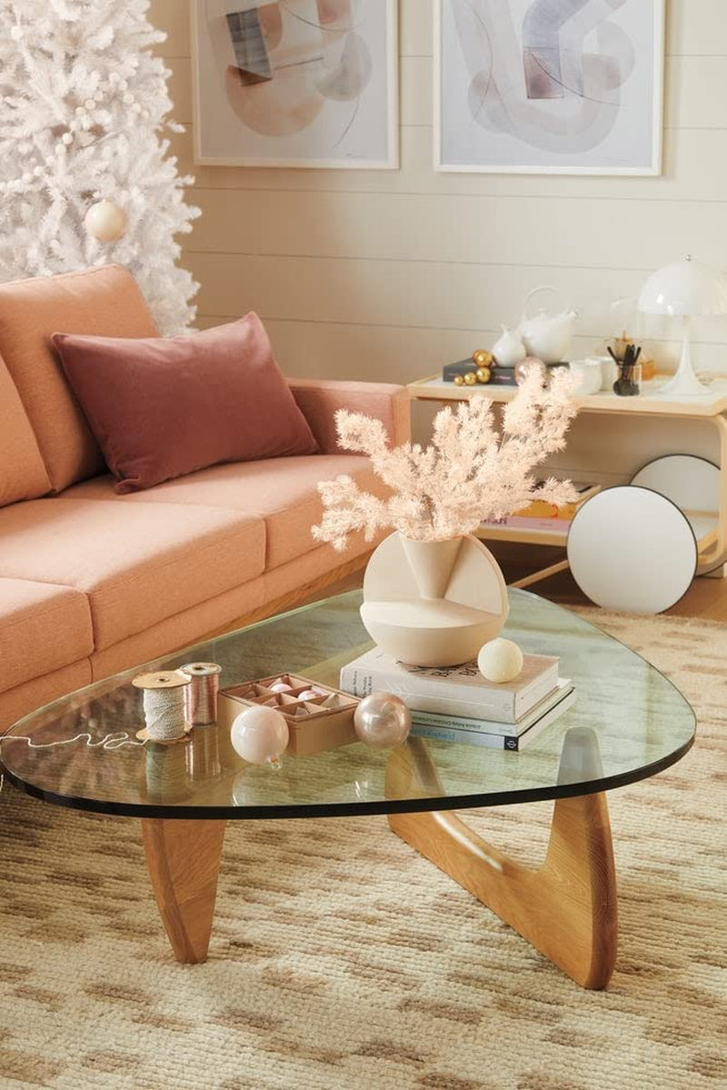 Mid Century Glass Top End Table