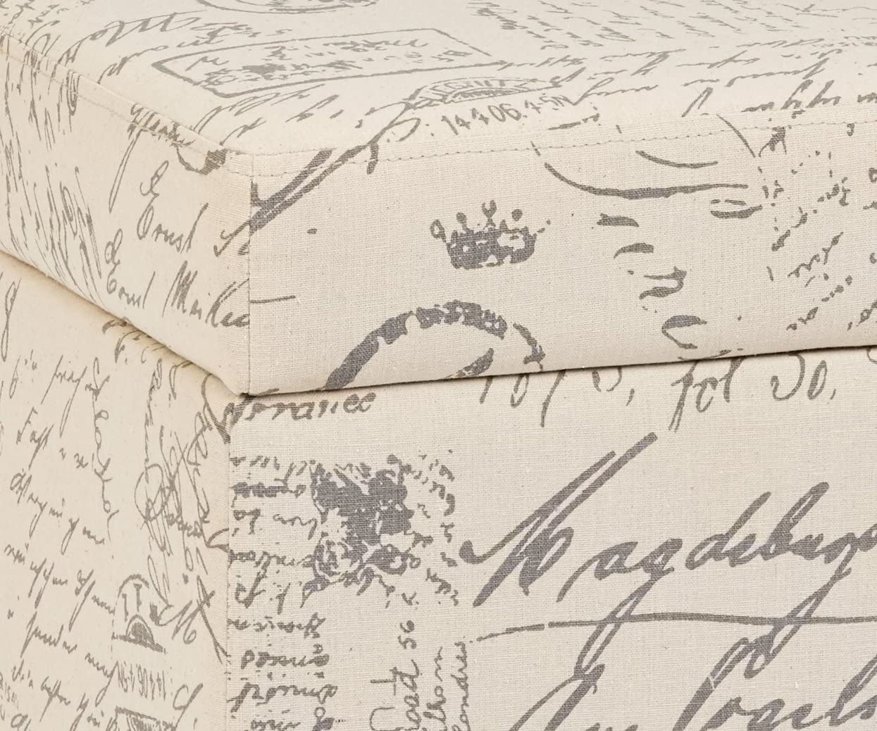 Square Script Storage Ottoman