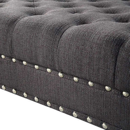 Tufted Ottoman with Rolling Wheels
