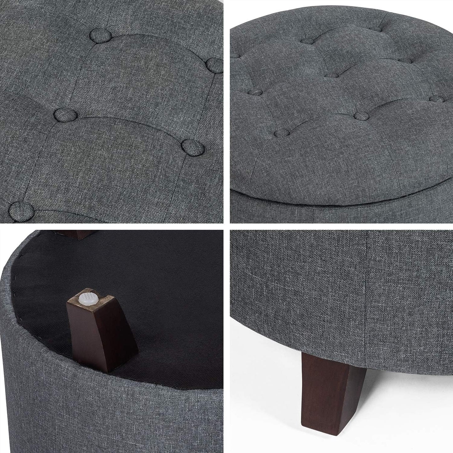 Round Gray Ottoman