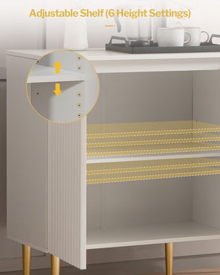 Fluted White Sideboard - Set of 2