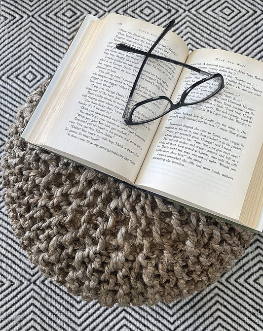 Natural Jute Braided Pouf
