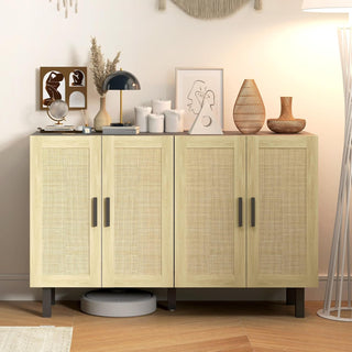 4 Door Rattan Wicker Buffet Cabinet