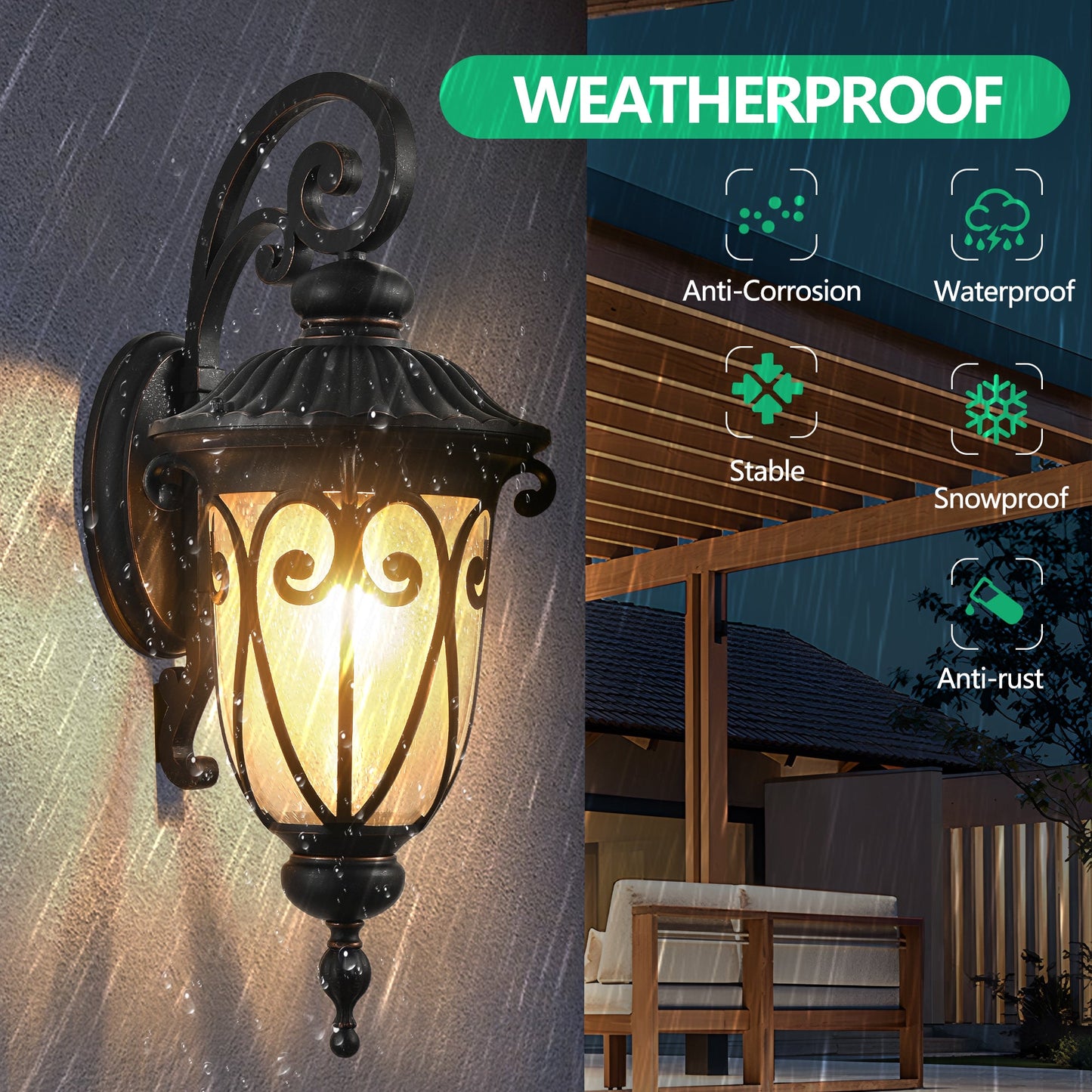 Classic Black Outdoor Wall Sconce